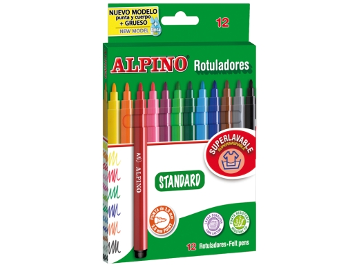 Rotulador Alpino standard caja de 12 colores surtidos AR001002N, imagen 2 mini