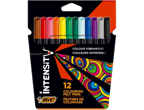 Rotulador Bic intensity estuche de 12 colores surtidos 964900, imagen 2 mini