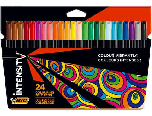 Rotulador Bic intensity estuche de 24 colores surtidos 978035, imagen 2 mini