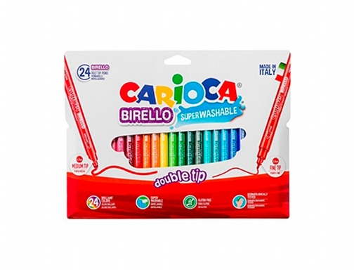 Rotulador Carioca birello bipunta caja de 24 colores surtidos 41521, imagen 2 mini
