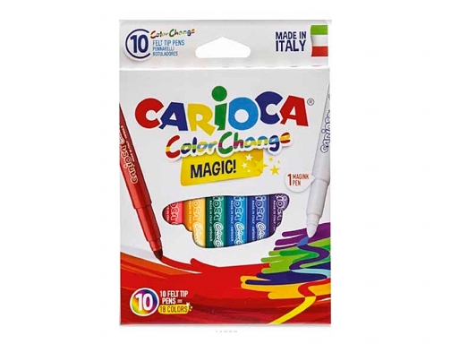Rotulador Carioca cambia color tinta magica caja de 10 unidades colores surtidos 42737, imagen 2 mini