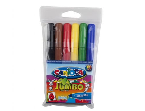 Rotulador Carioca jumbo punta gruesa estuche de 6 colores surtidos 40568, imagen 2 mini