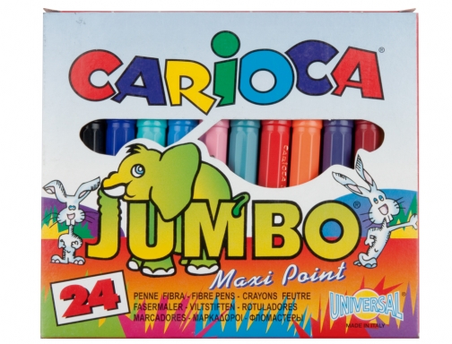 Rotulador Carioca jumbo punta gruesa estuche de 24 unidades colores surtidos 40570, imagen 2 mini