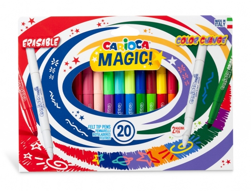 Rotulador Carioca magic borrable caja de 20 unidades colores surtidos 41369, imagen 3 mini
