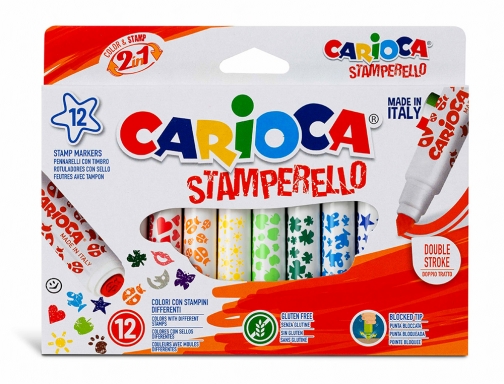 Rotulador Carioca stamperello caja 12 unidades colores surtidos 42240, imagen 3 mini