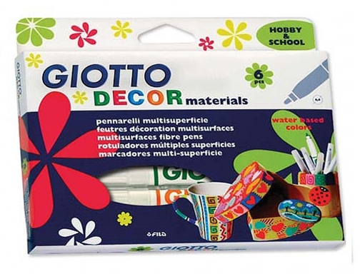 Rotulador Giotto decor materials caja de 6 colores surtidos F45330000, imagen 2 mini