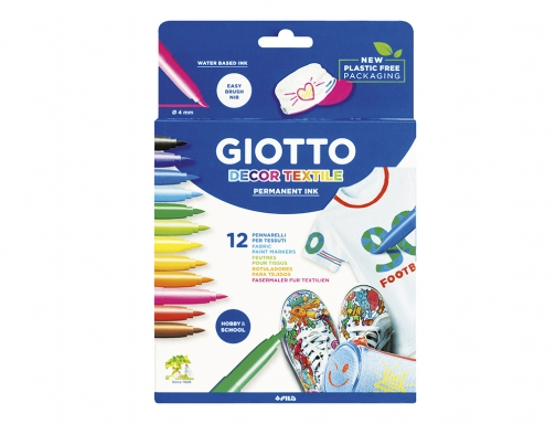 Rotulador Giotto decor textile para camisetas 12 colores F49490000, imagen 3 mini