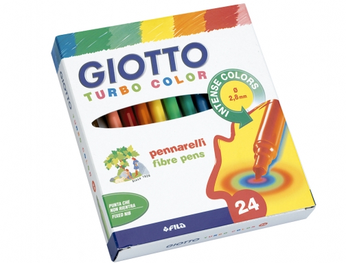 Rotulador Giotto turbo color caja de 24 colores lavables con punta bloqueada F417000, imagen 2 mini
