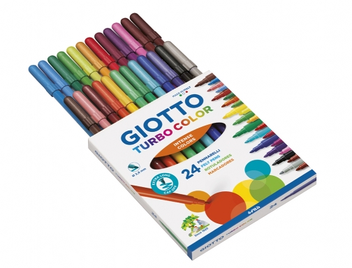 Rotulador Giotto turbo color caja de 24 colores lavables con punta bloqueada F417000, imagen 4 mini