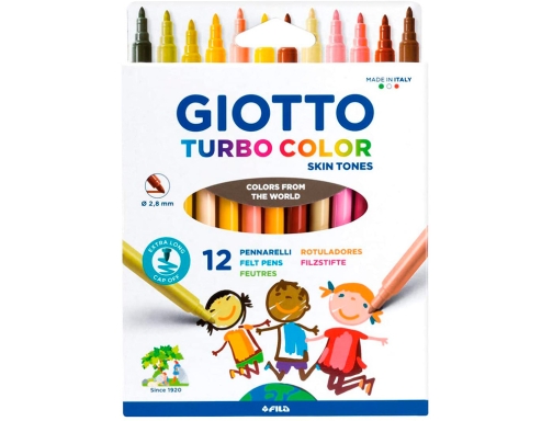 Rotulador Giotto turbo color skin tones lavable punta bloqueada caja de 12 F526900, imagen 2 mini