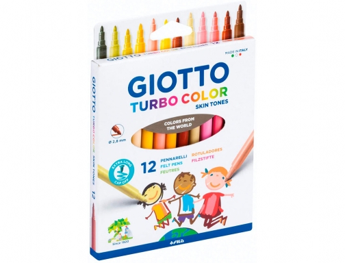 Rotulador Giotto turbo color skin tones lavable punta bloqueada caja de 12 F526900, imagen 5 mini