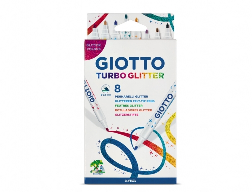 Rotulador Giotto turbo glitter purpurina caja de 8 unidades F425800, imagen 2 mini