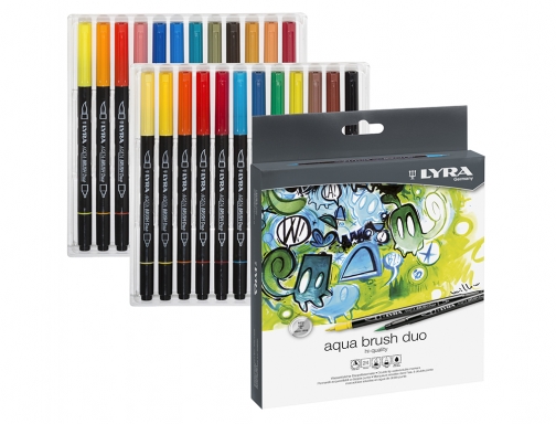 Rotulador Lyra aqua brush duo caja de 24 colores L6521240, imagen 3 mini