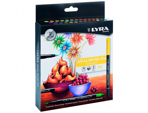 Rotulador Lyra aqua brush duo caja de 36 colores surtidos L6521360, imagen 2 mini