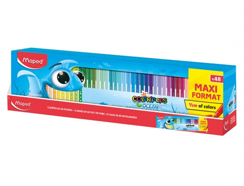 Rotulador Maped color peps ocean caja de 48 unidades colores surtidos 845727, imagen 3 mini