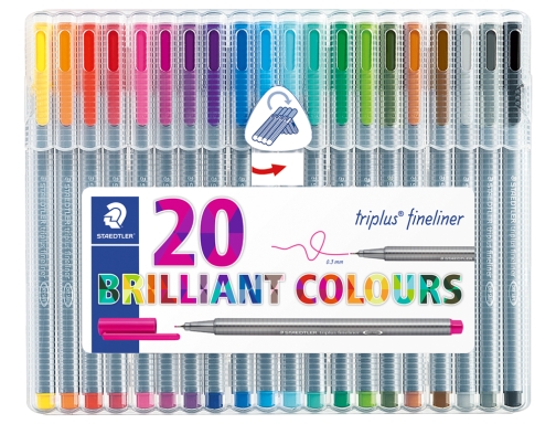 Rotulador Staedtler triplus fineliner 334 estuche de 20 unidades colores surtidos 334 SB20, imagen 2 mini