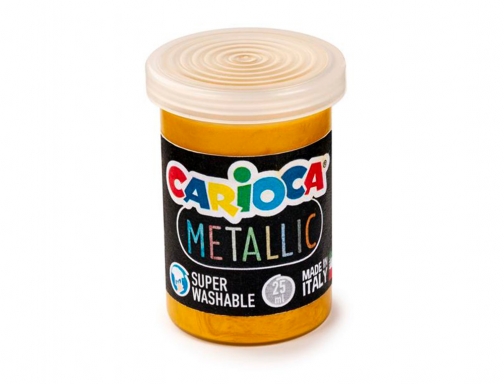 Tempera escolar Carioca metallic bote 25 ml caja de 6 colores surtidos KO026, imagen 3 mini
