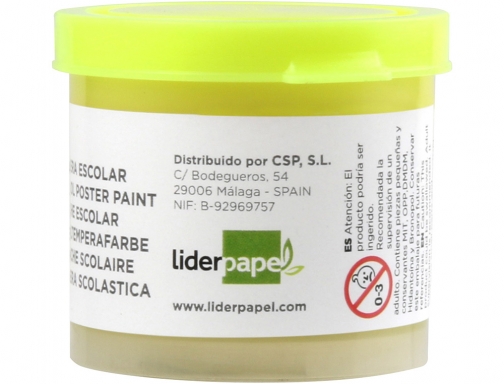 Tempera Liderpapel escolar 40 ml amarillo limon 62927, imagen 2 mini