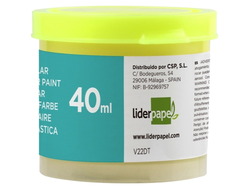 Tempera Liderpapel escolar 40 ml amarillo limon 62927, imagen 3 mini