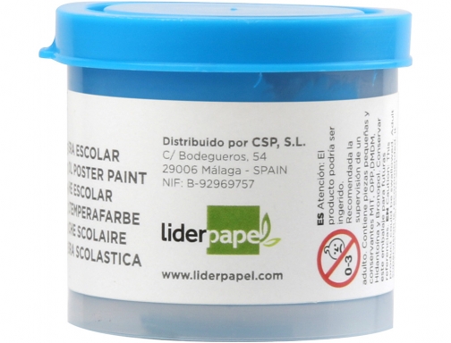 Tempera Liderpapel escolar 40 ml azul cian 62929, imagen 2 mini