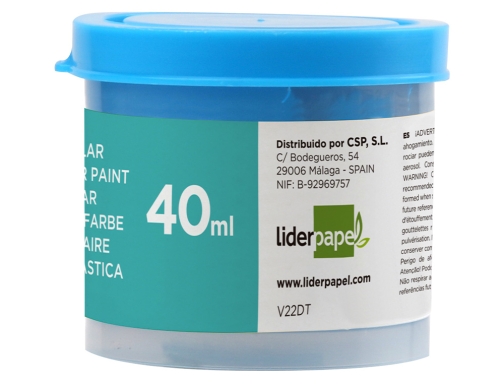 Tempera Liderpapel escolar 40 ml azul cian 62929, imagen 3 mini