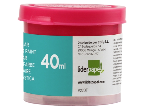 Tempera Liderpapel escolar 40 ml magenta 62932, imagen 3 mini