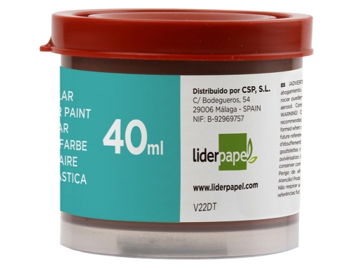 Tempera Liderpapel escolar 40 ml marron 62933, imagen 3 mini