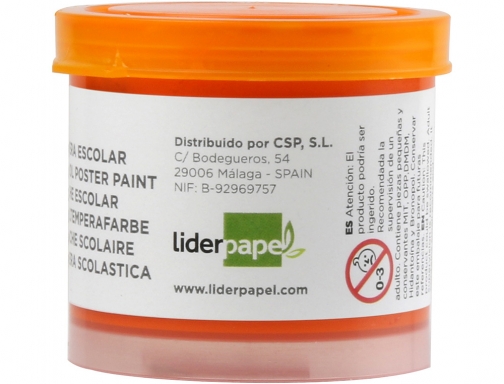 Tempera Liderpapel escolar 40 ml naranja 62934, imagen 2 mini