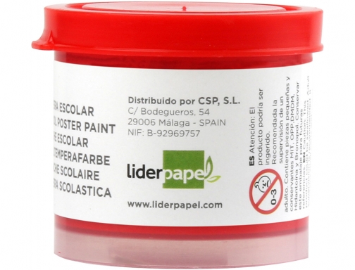 Tempera Liderpapel escolar 40 ml rojo 62936, imagen 2 mini