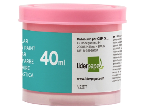 Tempera Liderpapel escolar 40 ml rosa 62937, imagen 3 mini