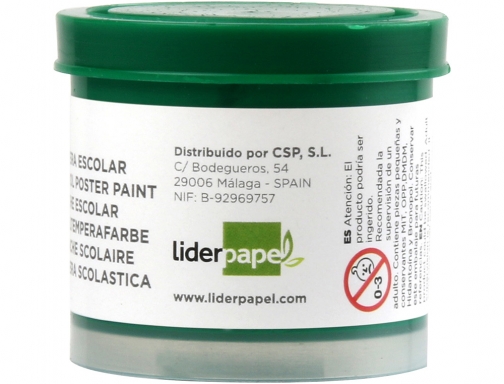 Tempera Liderpapel escolar 40 ml verde 62938, imagen 2 mini