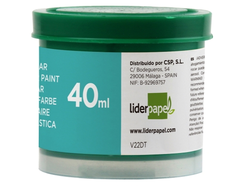 Tempera Liderpapel escolar 40 ml verde 62938, imagen 3 mini