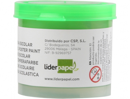 Tempera Liderpapel escolar 40 ml verde claro 62939 , verde amarillento, imagen 2 mini