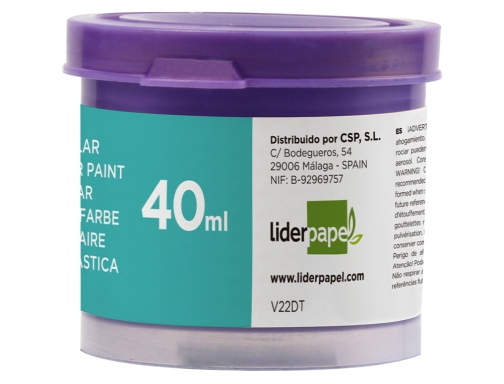 Tempera Liderpapel escolar 40 ml violeta 62940, imagen 3 mini