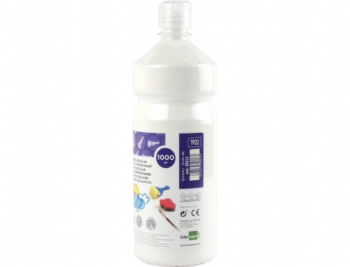 Tempera liquida Liderpapel escolar 1000 ml blanco 59213, imagen 2 mini