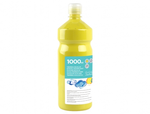 Tempera liquida Liderpapel escolar 1000 ml amarillo limon 59214, imagen 3 mini