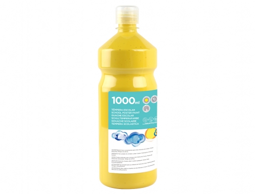 Tempera liquida Liderpapel escolar 1000 ml amarillo 59215, imagen 3 mini