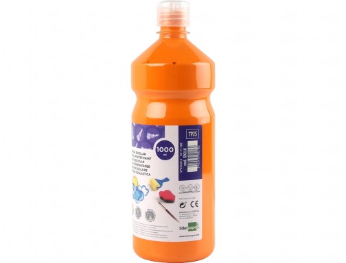 Tempera liquida Liderpapel escolar 1000 ml naranja 59216, imagen 2 mini