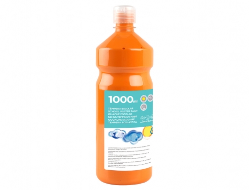 Tempera liquida Liderpapel escolar 1000 ml naranja 59216, imagen 3 mini