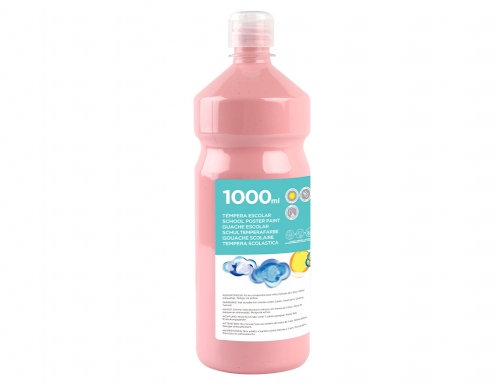 Tempera liquida Liderpapel escolar 1000 ml rosa 59219, imagen 3 mini