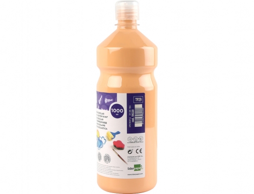 Tempera liquida Liderpapel escolar 1000 ml carne 59220, imagen 2 mini