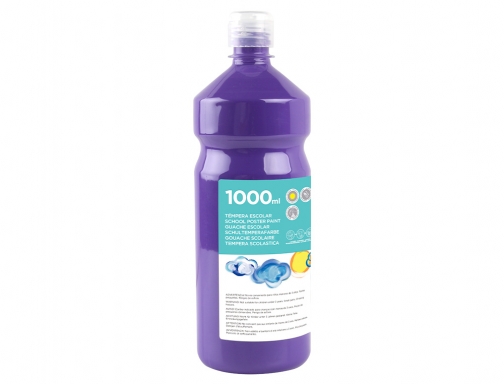 Tempera liquida Liderpapel escolar 1000 ml violeta 59222, imagen 3 mini