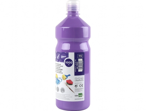 Tempera liquida Liderpapel escolar 1000 ml lila 59223, imagen 2 mini