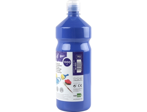 Tempera liquida Liderpapel escolar 1000 ml azul marino 59224, imagen 2 mini