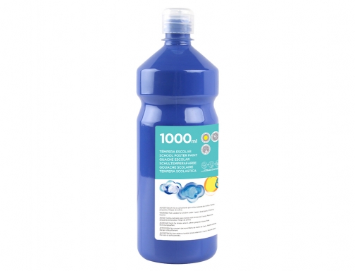Tempera liquida Liderpapel escolar 1000 ml azul marino 59224, imagen 3 mini