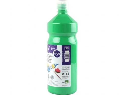 Tempera liquida Liderpapel escolar 1000 ml verde 59227, imagen 2 mini