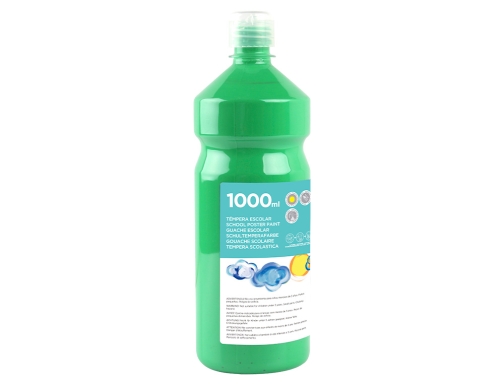 Tempera liquida Liderpapel escolar 1000 ml verde 59227, imagen 3 mini