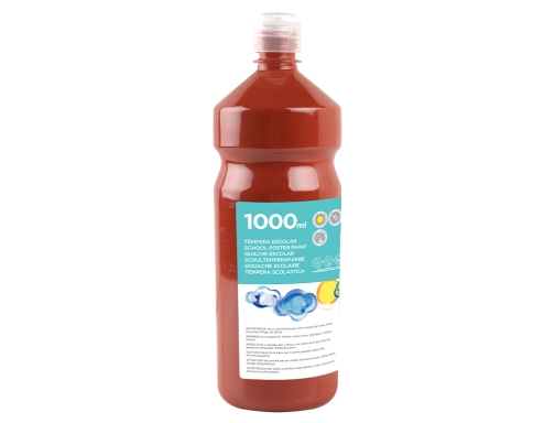 Tempera liquida Liderpapel escolar 1000 ml marron 59229, imagen 3 mini