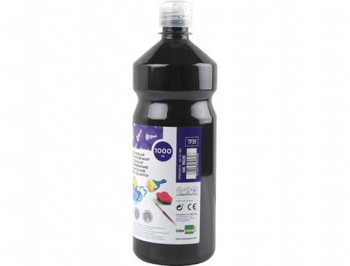 Tempera liquida Liderpapel escolar 1000 ml negro 59230, imagen 2 mini