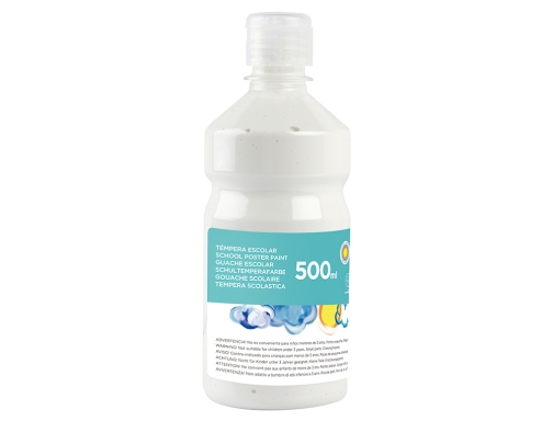 Tempera liquida Liderpapel escolar 500 ml blanco 59193, imagen 3 mini